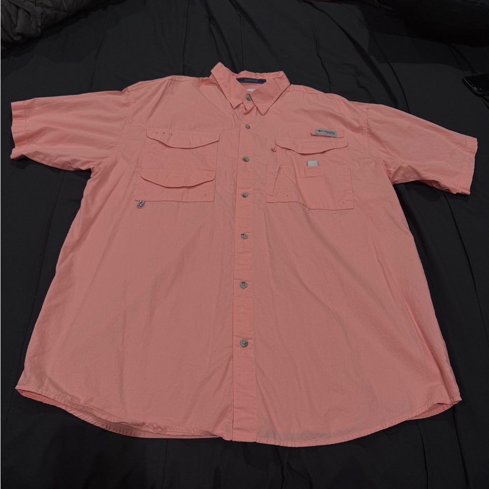 Men's Pink Columbia Short Sleeve Shirt